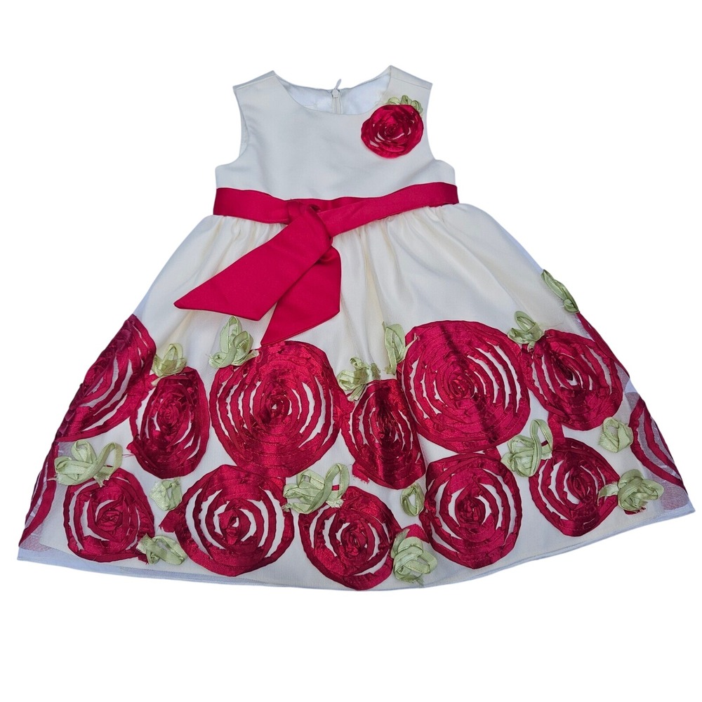 American Princess Dress Toddler Girls 2T Party Floral Rose‎ Occasion Wedding